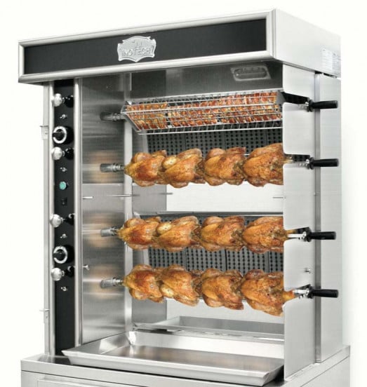 Inotech Legend ITL380 (Narrow) "Wall of flame" 8 Spit Rotisserie (Image shows 4 spit)