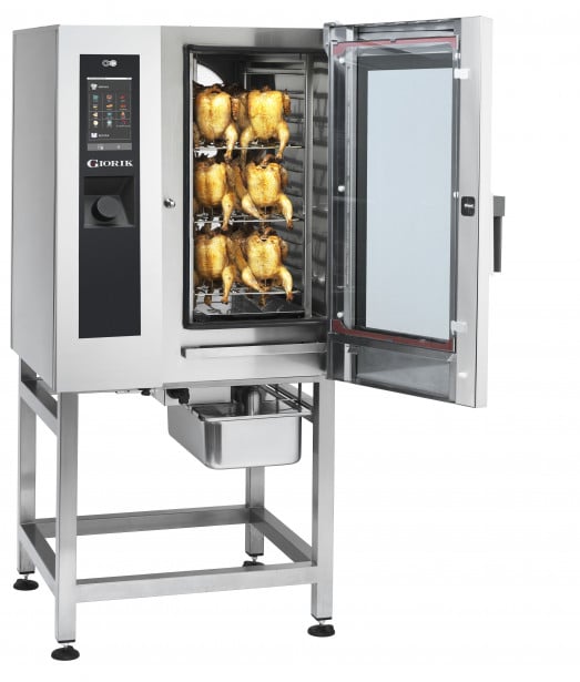Giorik SETE101FW 10 x 1/1gn - Solid Back Electric Chicken combi oven with wash system