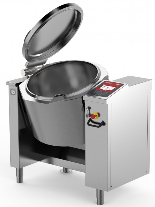 Firex Basket CPE080M V1 80 ltr  Electric Indirect heat tilting kettles with Mixer & Touchscreen programmable controls