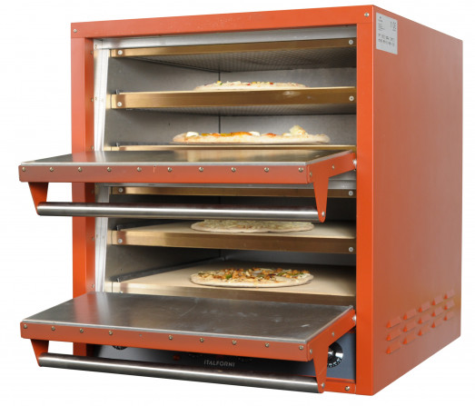 Italforni IT2+2/R  Twin Door pizza oven with 4 cooking decks - 4 x 20" pizza capacity