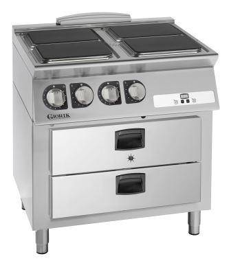 Giorik CE74QGMC - 4 Plate electric boiling top + 2 x 1/1gn holding drawers