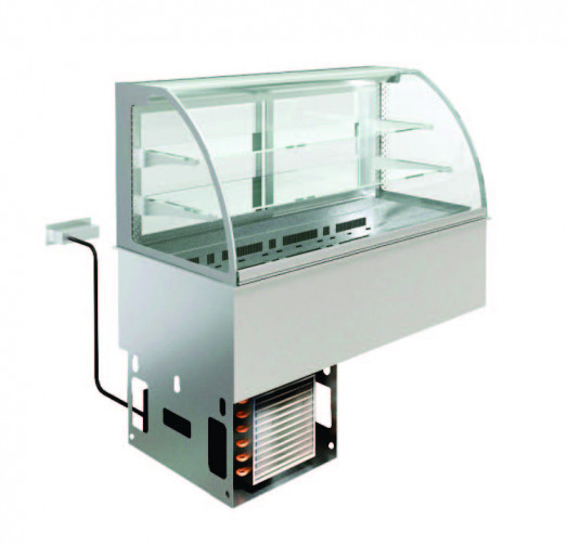 Emainox Elegance 8046902  4 x 1/1gn Grab & Go Drop In 2 Tier Refrigerated display + Dolewell base