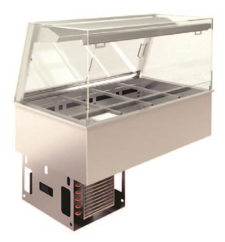 Emainox Mall 8046321QI  3 Pan - Drop In Serve over refrigerated display