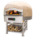 Morello Forni FGRI110-CM  Hybrid Gas/Wood Mosaic Dome pizza oven - Rotating oven floor 8 x 300mm pizzas